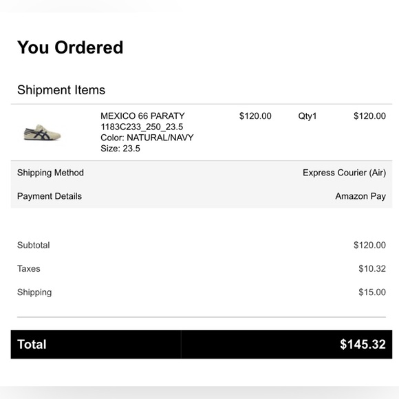 Onitsuka Tiger Mexico 66 Paratay natural and navy women’s 6.5 - Picture 16 of 16